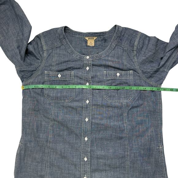 DULUTH TRADING Free Range Organic Chambray 3/4 Sleeve Tunic Size Medium Womens - Picture 7 of 9